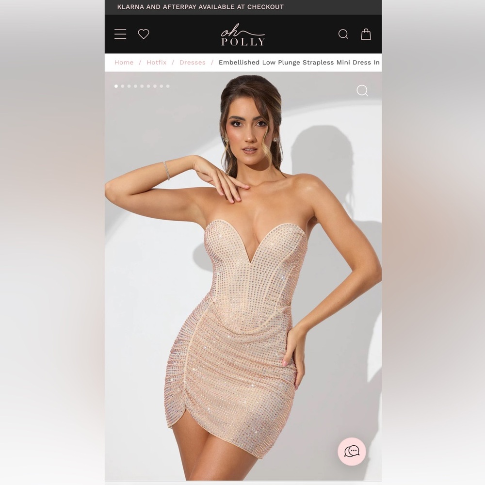 Oh Polly Sparkling Beige Mini Dress